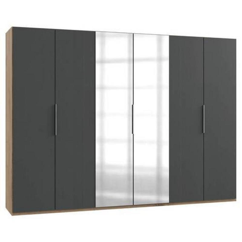 Drehtürenschrank 300cm Level, Graphit/eiche Dekor