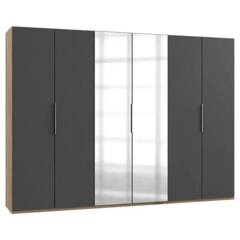 Drehtürenschrank 300cm Level, Graphit/eiche Dekor