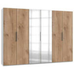Möbelix Drehtürenschrank Mit Spiegel 300 Cm Level, Weiß/eiche Dekor