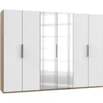 Möbelix Drehtürenschrank Mit Spiegel 300 Cm Level, Weiß/eiche Dekor