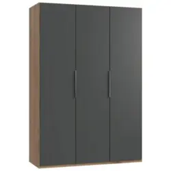 Drehtürenschrank B: 150 Cm Level, Graphitfarben/eiche Dekor