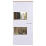 Möbelix Vitrine Twin B: 60,1 cm Hellgrau/Eiche Artisan Dekor