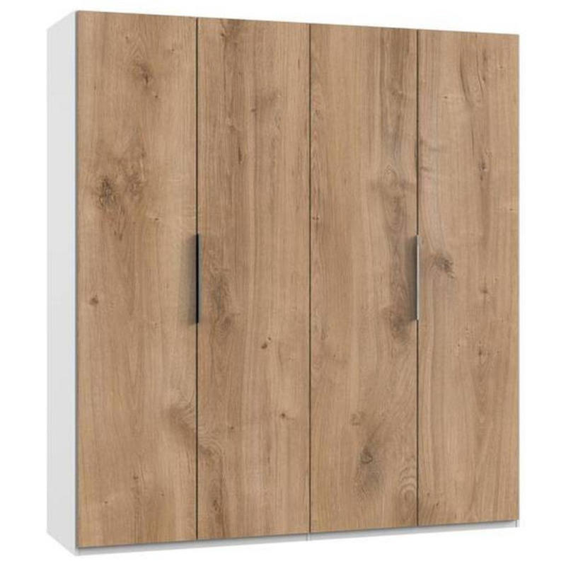 Drehtürenschrank B: 200 Cm Level, Weiß/eiche Dekor