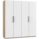 Möbelix Drehtürenschrank B: 200 Cm Level, Weiß/eiche Dekor