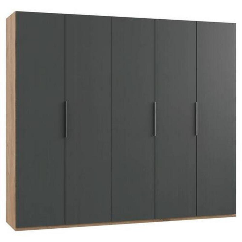 Drehtürenschrank B: 250 Cm Level, Graphitfarben/eiche Dekor