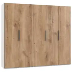 Drehtürenschrank B: 250 Cm Level, Weiß/eiche Dekor