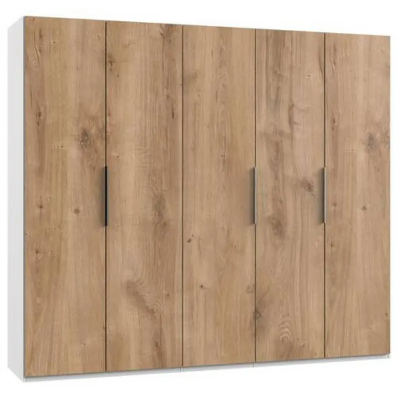 Drehtürenschrank B: 250 Cm Level, Weiß/eiche Dekor
