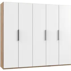 Drehtürenschrank B: 250 Cm Level, Weiß/eiche Dekor