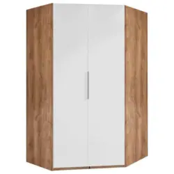 Eckschrank B: 120 Cm Level, Weiß/eiche Dekor