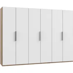 Dreht&uuml;renschrank B: 300 Cm Level, Wei&szlig;/eiche Dekor