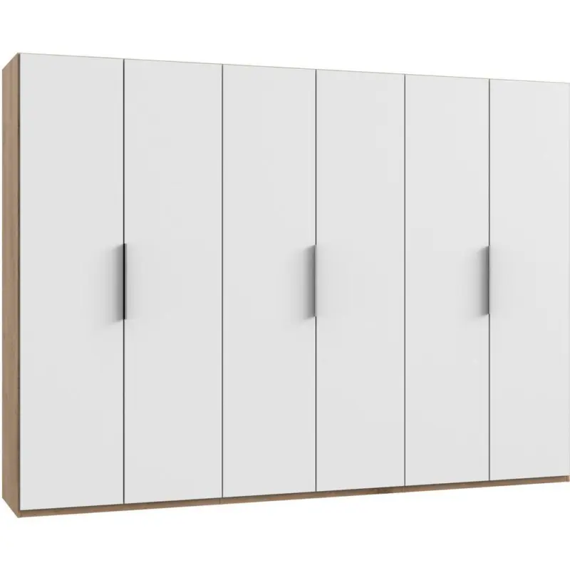 Dreht&uuml;renschrank B: 300 Cm Level, Wei&szlig;/eiche Dekor