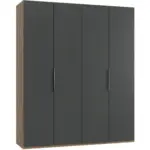 Möbelix Drehtürenschrank 200cm Level36a Eiche/graphit