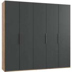 Drehtürenschrank B: 250 Cm Level, Graphitfarben/eiche Dekor