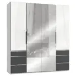 Möbelix Drehtürenschrank Level 36d Weiß/graphit B:200cm