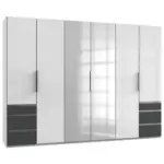 M&ouml;belix Dreht&uuml;renschrank Level 36d Graphit/wei&szlig;b:300cm