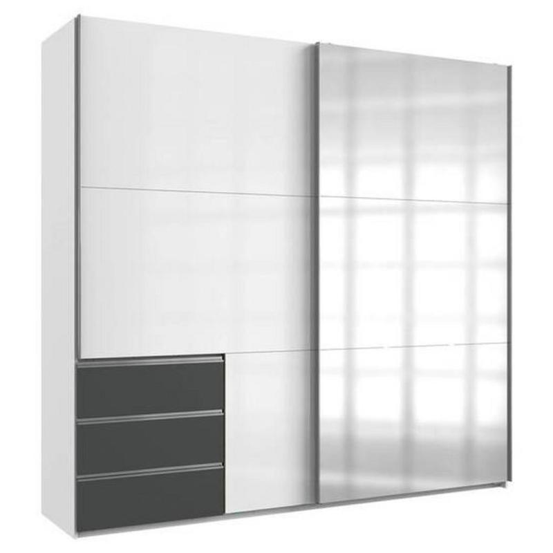 Schwebetürenschrank Level 36d Graphit/weiß B:250cm