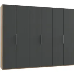 Drehtürenschrank B: 300 Cm Level Graphit-/eichefarben