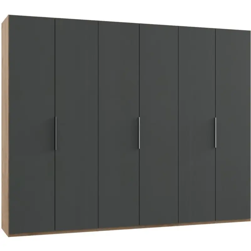 Drehtürenschrank B: 300 Cm Level Graphit-/eichefarben