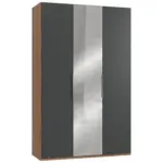 Möbelix Drehtürenschrank B: 150 cm Level Graphit-/Eichefarben