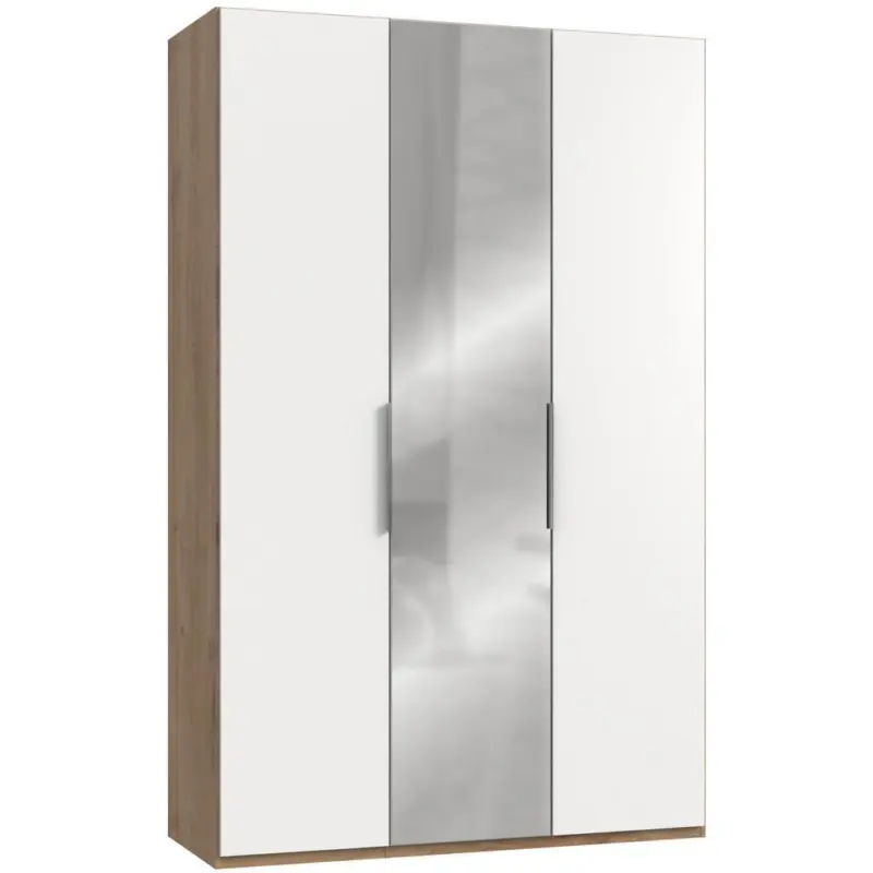 Drehtürenschrank B: 150 Cm Level Weiß/eichefarben