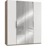 Möbelix Drehtürenschrank B: 200 Cm Level Weiß/eichefarben Dekor