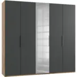 M&ouml;belix Dreht&uuml;renschrank B: 250 Cm Level Graphit-/eichefarben