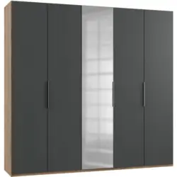 Drehtürenschrank B: 250 Cm Level Graphit-/eichefarben