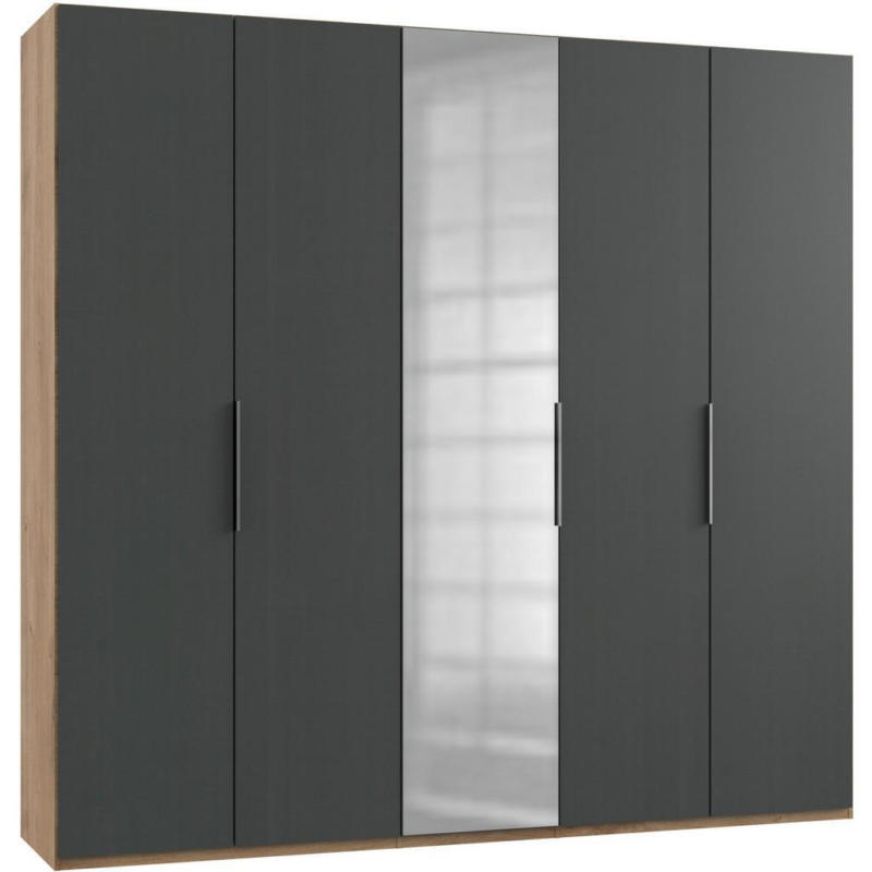 Drehtürenschrank B: 250 Cm Level Graphit-/eichefarben