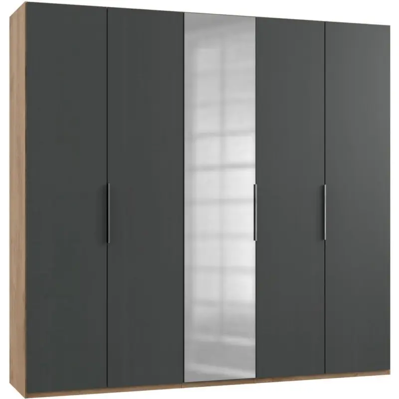 Drehtürenschrank B: 250 Cm Level Graphit-/eichefarben
