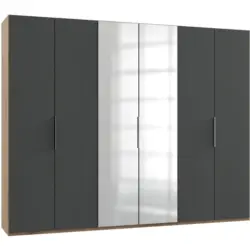 Drehtürenschrank B: 300 Cm Level Graphit-/eichefarben