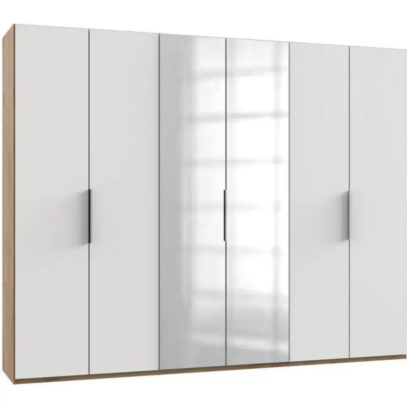 Drehtürenschrank 300 Cm Level Weiß/eichefarben Dekor