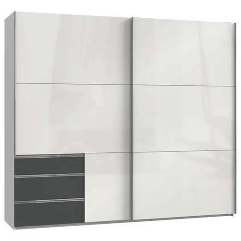 Schwebetürenschrank Mit Laden B: 250 Cm Level Graphitfarben/weiß