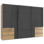 Möbelix Schwebetürenschrank Mit Laden B:300cm Level Grau/eiche Dekor