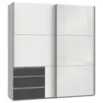 Möbelix Schwebetürenschrank Mit Laden B: 200 Cm Level Weiß/graphit