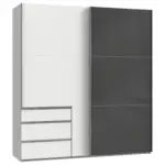 Möbelix Schwebetürenschrank Mit Laden B: 200 Cm Level Grau/weiß