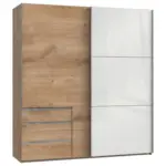 M&ouml;belix Schwebet&uuml;renschrank Mit Laden B:200cm Level Wei&szlig;/eiche Dekor