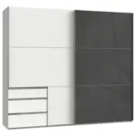 Möbelix Schwebetürenschrank Mit Laden B: 250 Cm Level Grau/weiß