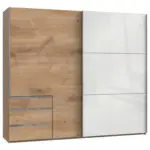 Möbelix Schwebetürenschrank Mit Laden B:250cm Level Weiß/eiche Dekoe