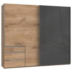 Schwebetürenschrank Mit Laden B:250cm Level Grau/eiche Dekor