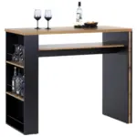 Möbelix Bartisch Jamas 138x55x110,5 Cm Eiche Dekor/schwarz Mit Regal