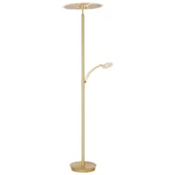 Led-stehlampe Artur Dimmbar Messingfarben Mit Leselampe