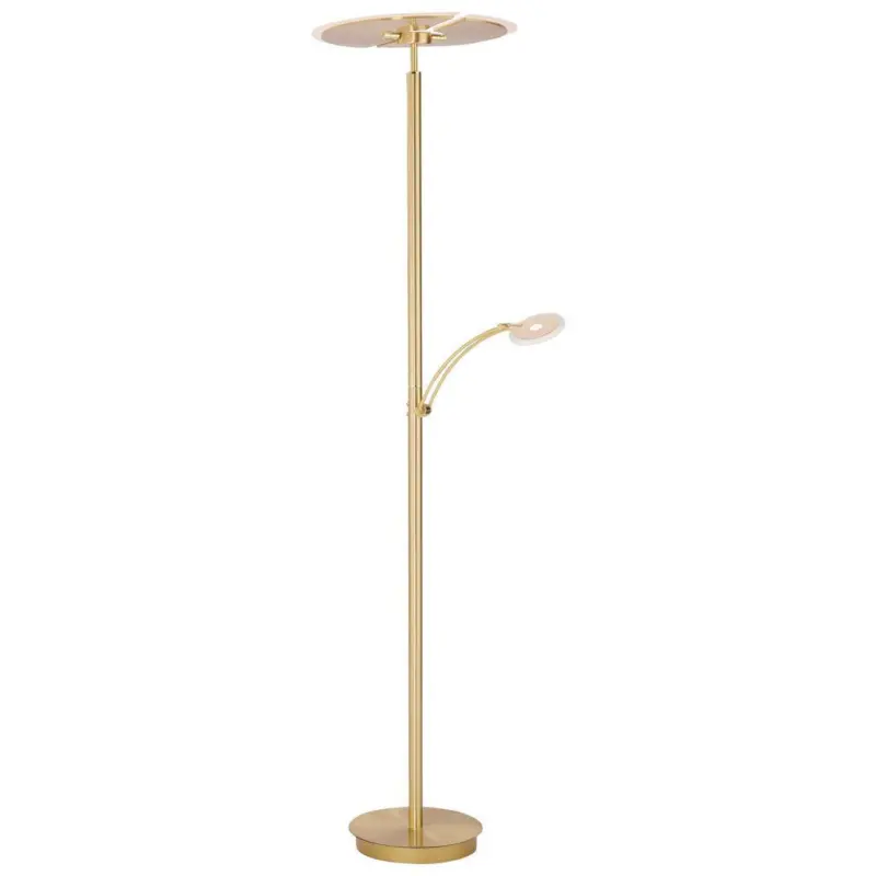 Led-stehlampe Artur Dimmbar Messingfarben Mit Leselampe