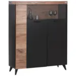 Möbelix Highboard Mit Glastüren 115 Cm Sunny Hb 2d/g, Schwarz