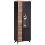 Möbelix Vitrine Sunny 1d/g B: 69,5 Cm Flagstaff Dunkel/schwarz