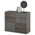 Möbelix Kommode 100 Cm Cremona, Grau/rima Oak Dunkel Dekor