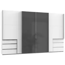 Schwebetürenschrank B: 350 Cm Level Grau/weiß
