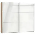 Möbelix Schwebetürenschrank B: 200 Cm Level Weiß/eichefarben Dekor