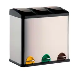 Treteimer 60l Silberfarben Metall Lxbxh: 60,5x34x60,5 Cm