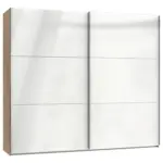 Möbelix Schwebetürenschrank B: 250 Cm Level Weiß/eichefarben Dekor