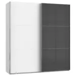 Möbelix Schwebetürenschrank B: 200 Cm Level Grau/weiß